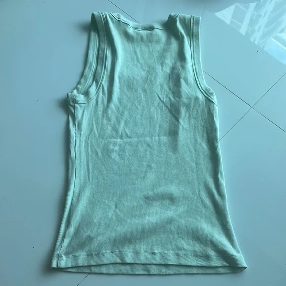 Aritzia Mint Green Ribbed Tank Top - Picture 2 of 3